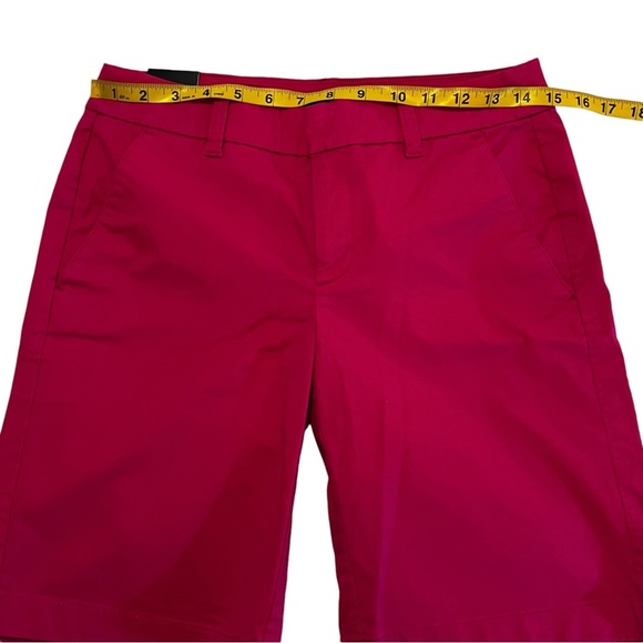J. Crew 9” high-rise flat front long Bermuda shorts in pink women’s 0 modest - Picture 8 of 12